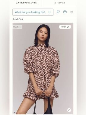 Anthropologie Star-Print Mini Dress in Cream and Brown